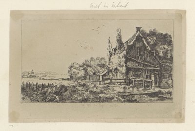 Landscape with the House with Three Chimneys by Pierre François Basan (workshop of)
