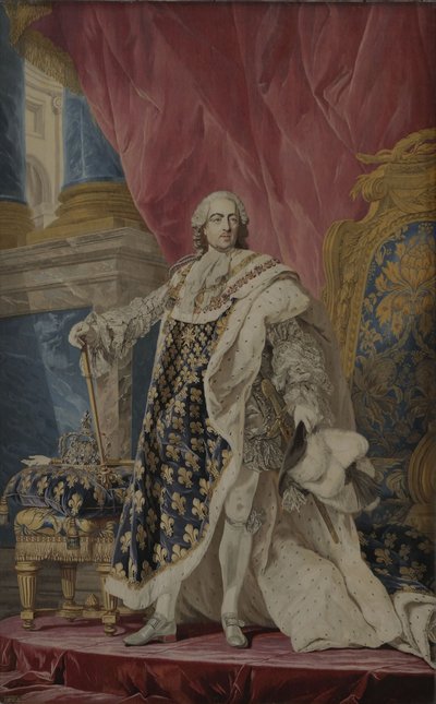 Portrait of Louis XV in his royal costume by Pierre François Cozette