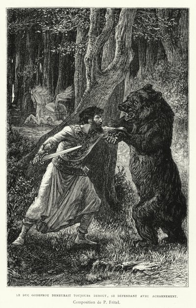 Duke Godefroy Always Stood, Defending Himself Fiercely by Pierre Fritel