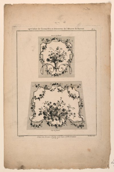 Designs for Tapestry Chair Seats, Plate 1 from 