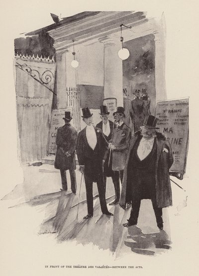 In front of the Theatre des Varietes, between the acts by Pierre Georges Jeanniot