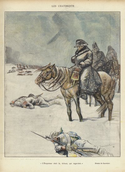 Napoleon on the Retreat from Moscow, Illustration for Le Rire by Pierre Georges Jeanniot