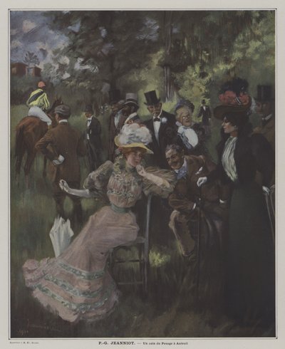 A Corner of the Weighing Room at Auteuil by Pierre Georges Jeanniot
