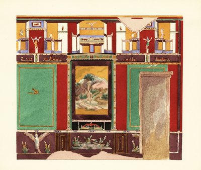 Dining Room in the Casa di Orfeo, Pompeii by Pierre Gusman