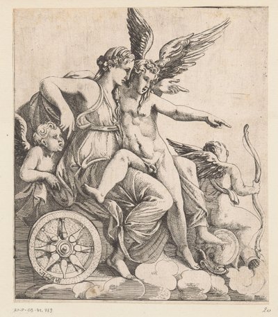 Venus and Amor in a Triumphal Chariot, Surrounded by Putti by Pierre II Biard