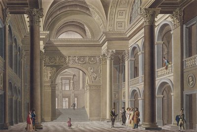 Vestibule of the Palais Academique at Ghent, from Choix des Monuments, Edifices et Maisons les plus remarquables du Royaume des Pays-Bas by Pierre Jacques Goetghebuer, engraved L. Roelandt by Pierre Jacques Goetghebuer