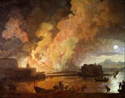 The Eruption of Vesuvius in Naples in the Moonlight by Pierre Jacques Volaire