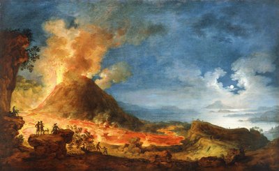Vesuvius Erupting, with Sightseers in the Foreground by Pierre Jacques Volaire