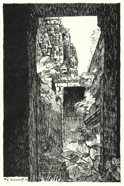 In the Bayon, glimpse through a fallen roof by Pierre Jeannerat de Beerski
