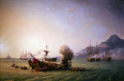 Combat of Grand Port, August 23, 1810 by Pierre Julien Gilbert