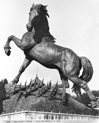 Horse with a Harrow, in Front of the First Palace of Trocadero Constructed for the Universal Exhibition in 1878 by Pierre Louis Rouillard