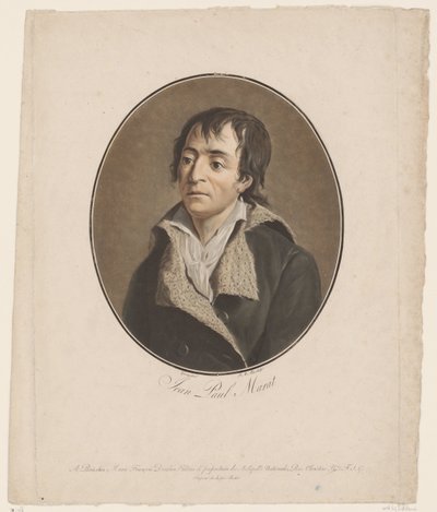 Portrait of Jean Paul Marat (series title: Collection of Great Men) by Pierre Michel Alix