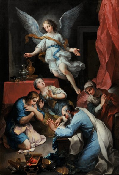 Angel Raphael made himself known and rose up in the air by Pierre Parrocel