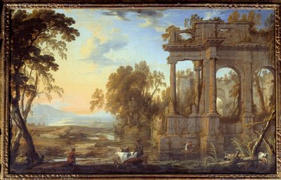 Landscape with Ruins and Pastors by Pierre Patel