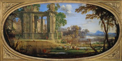 Landscape with Antique Ruins by Pierre Patel