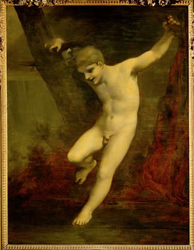 Young Zephyr Rocking Above the Water, Study in Grisaille by Pierre Paul (attr. to) Prud
