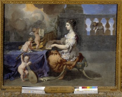 Saint Cecile Playing Harpsichord to Convert Her Husband to Catholicism by Pierre Puget