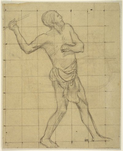Picardian Lance-Thrower, Study for Pro Patria Ludus, Amiens, Musée de Picardie by Pierre Puvis de Chavannes