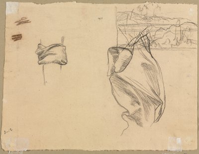 Studies of Drapery and Study of a Landscape (verso) by Pierre Puvis de Chavannes