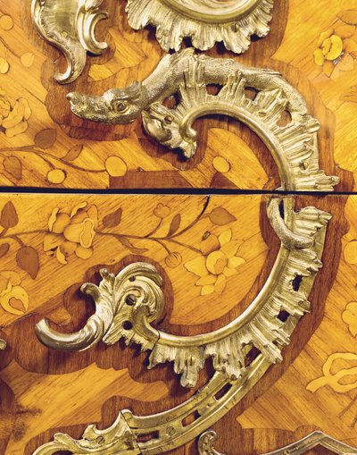 Detail of a Louis XV commode, retailed by Adrien Delorme by Pierre Roussel