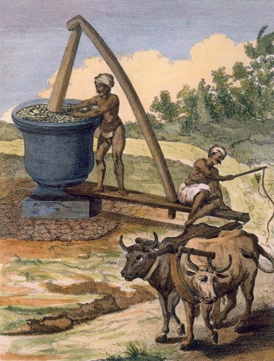 An Oil Mill Worked by a Pair of Oxen, Engraved by Poisson, from 