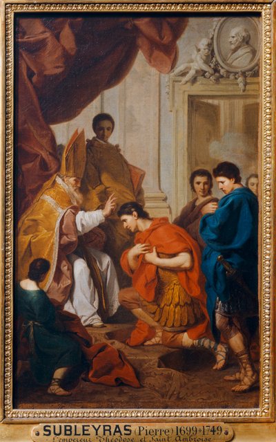 The Absolution of Theodosius - Emperor Theodosius Receiving Pardon from Saint Ambrose by Pierre Subleyras