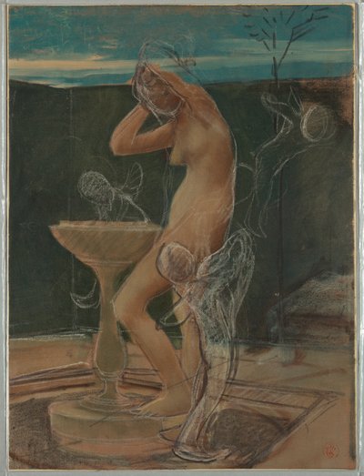 Study of a Woman at Her Bath, late 19th century by Pierre Victor Galland