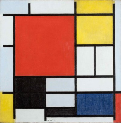 Composition with Large Red Plane, Yellow, Black, Grey and Blue by Piet Mondrian