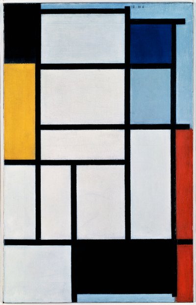 Composition with red, black, yellow, blue and grey by Piet Mondrian