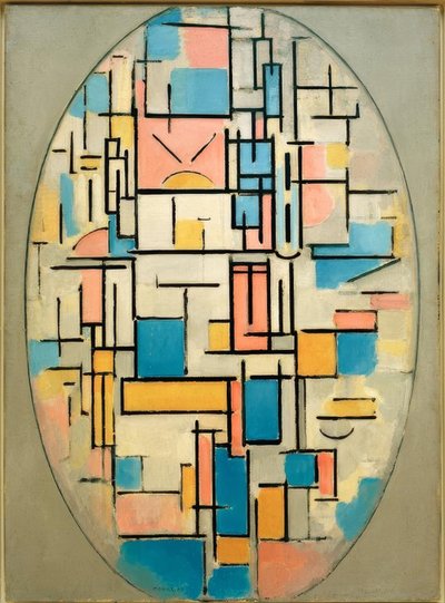 Composition in Oval with Color Fields 1 by Piet Mondrian