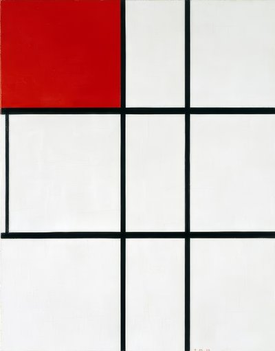 Composition B (No II) with Red by Piet Mondrian