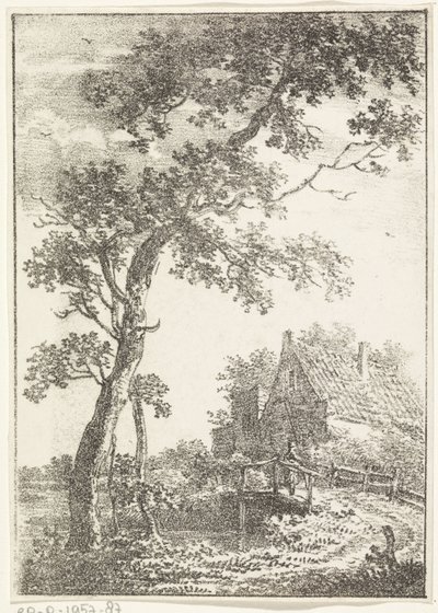 Landscape with Tree, Bridge, and House by Pieter Bartholomeusz. Barbiers