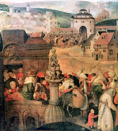 Christ Driving the Traders from the Temple (detail), c1584-1638 by Pieter Brueghel the Younger