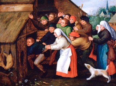 The Drunkard Pushed into the Pigsty by Pieter Brueghel the Younger