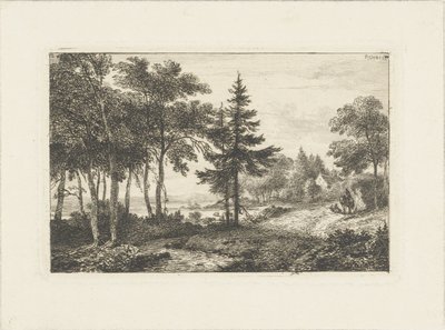 Landscape with Pine Tree and Rider (Water Landscapes) by Pieter Casper Christ