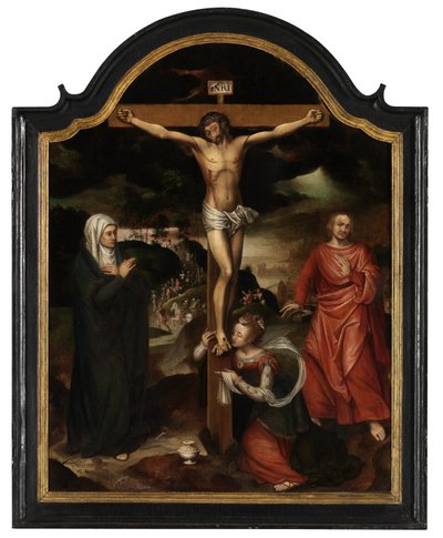 Christ on the Cross with the Virgin, St. John and Mary Magdalene by Pieter Claeissens