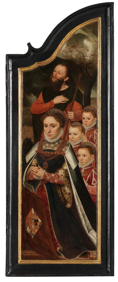 Right panel of Christ on the Cross with the Virgin, St. John and Mary Magdalene by Pieter Claeissens