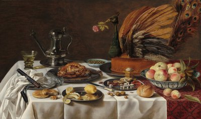Still Life with a Peacock Pie by Pieter Claesz