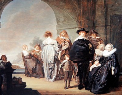 An Elegant Company on a Terrace by Pieter Codde