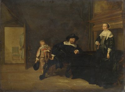 Portrait of a Man, a Woman and a Boy in a Room, 1640 by Pieter Codde