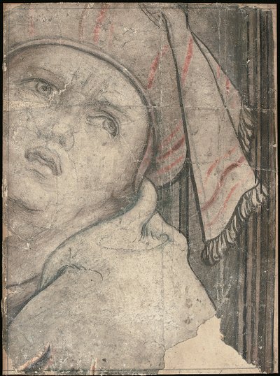 Head of a man in a turban looking upwards by Pieter Coecke van Aelst