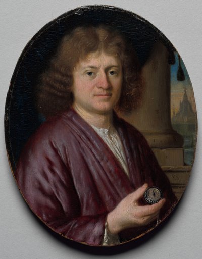 Portrait of a Man Holding a Watch by Pieter Cornelisz van Slingelandt
