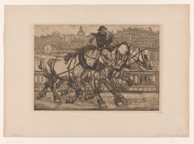 Horses on the Pont Sully in Paris (L