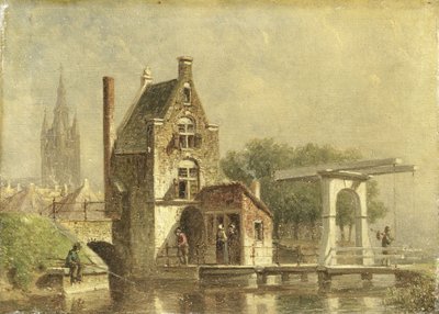 The Cow Gate in Delft by Pieter Gerard Vertin