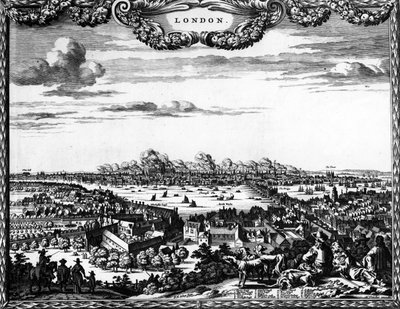 Broadside of the Great Fire of London by Pieter Hendricksz Schut