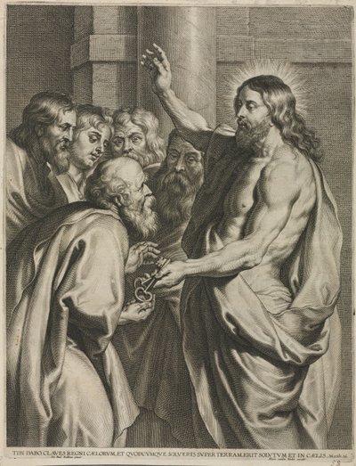 Christ Giving the Keys to Peter by Pieter I de Jode