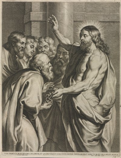 Christ Giving the Keys to Peter by Pieter I de Jode