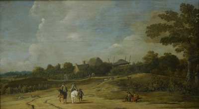Landscape with Riders on a Sandy Road by Pieter Jansz. Post