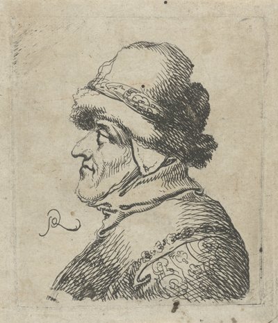 Head of an Old Man with Cap by Pieter Jansz Quast