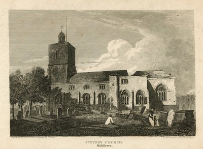 Stepney Church, London (engraving) by Pieter Jansz. Quast